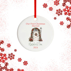 First Christmas Married Ceramic Ornament