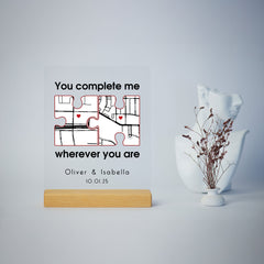 Anniversary Gift First Date Street Map Acrylic Plaque