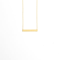 14K Solid Gold Bar Necklace