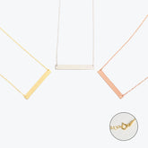 14K Solid Gold Bar Necklace