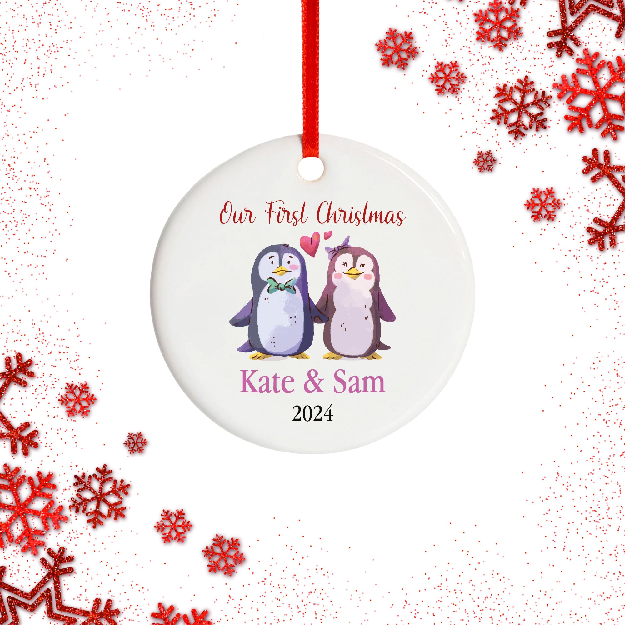 First Christmas Married Ceramic Ornament