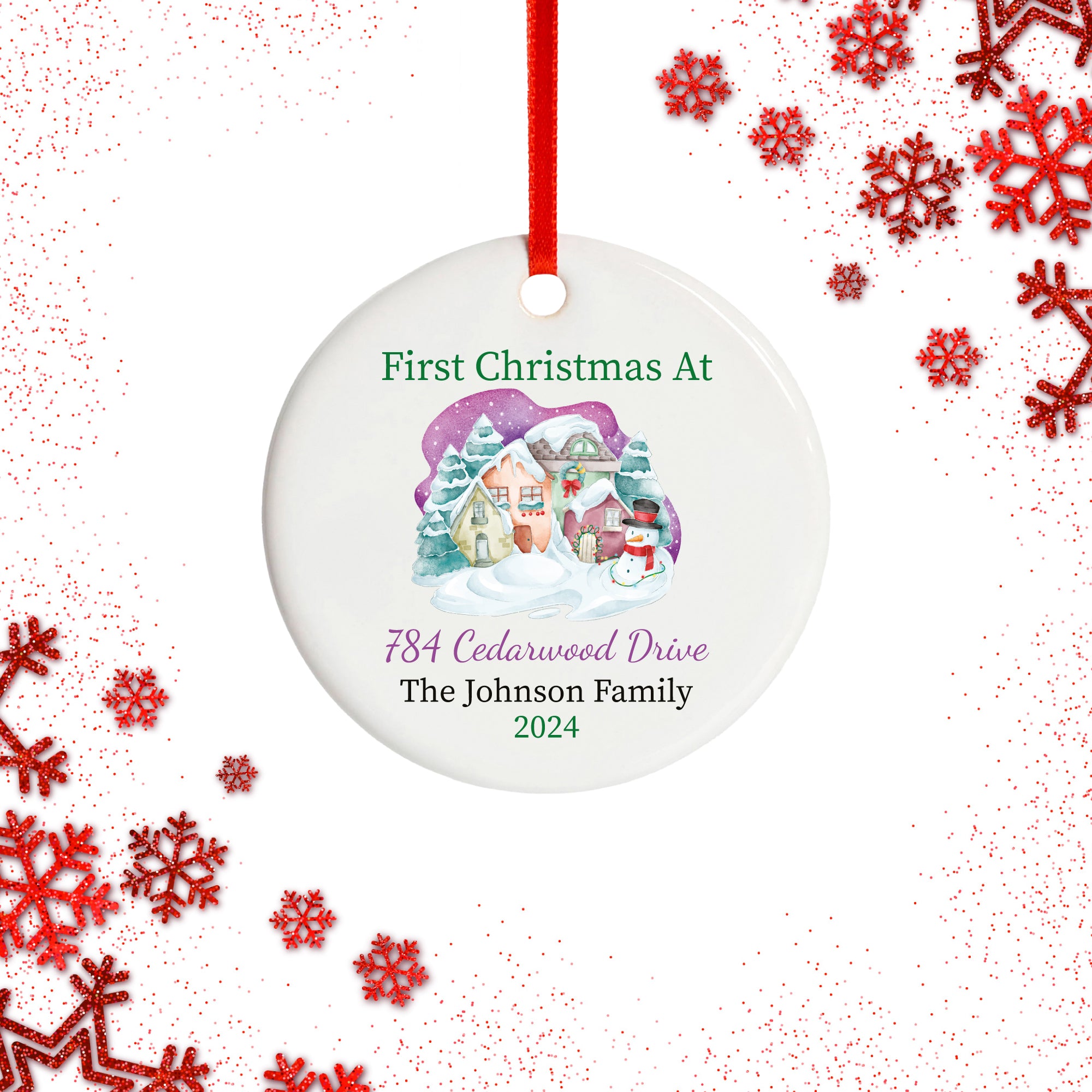First Christmas Married Ceramic Ornament