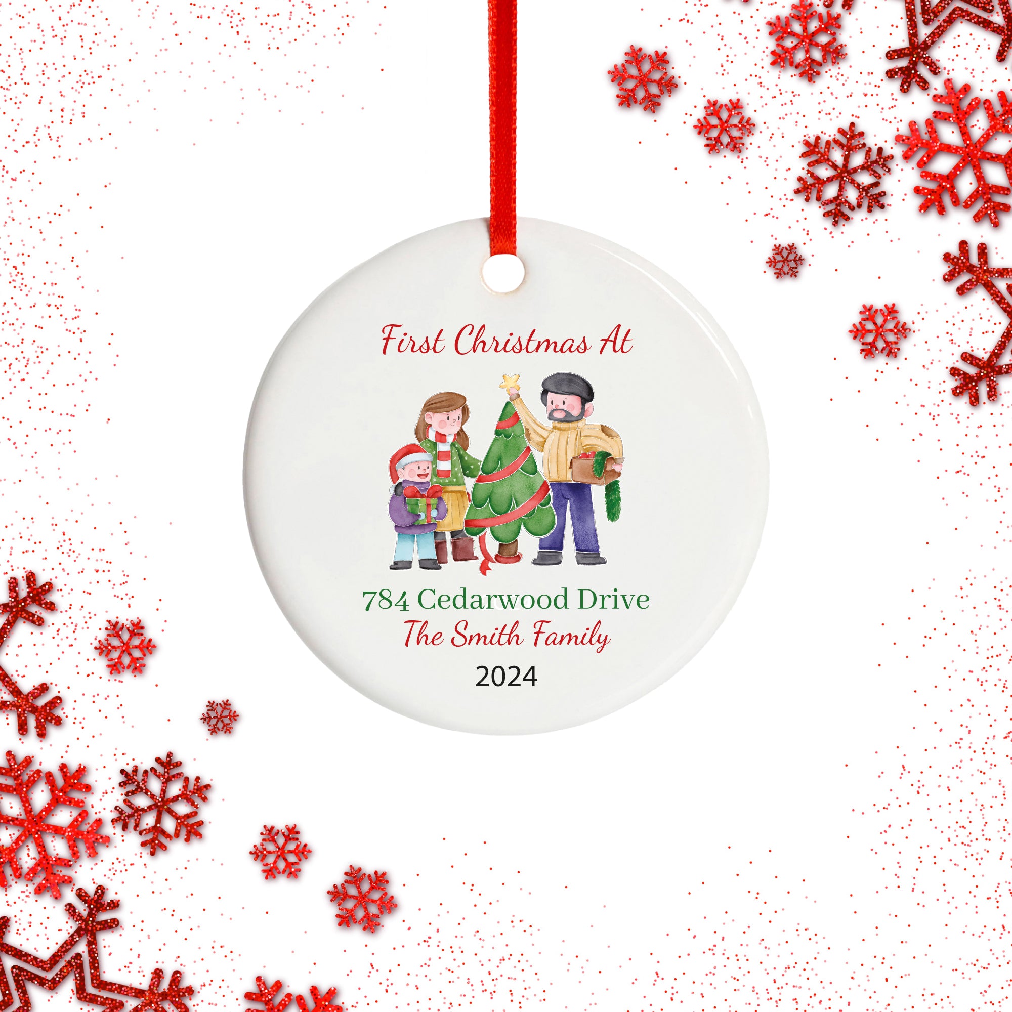 First Christmas Married Ceramic Ornament