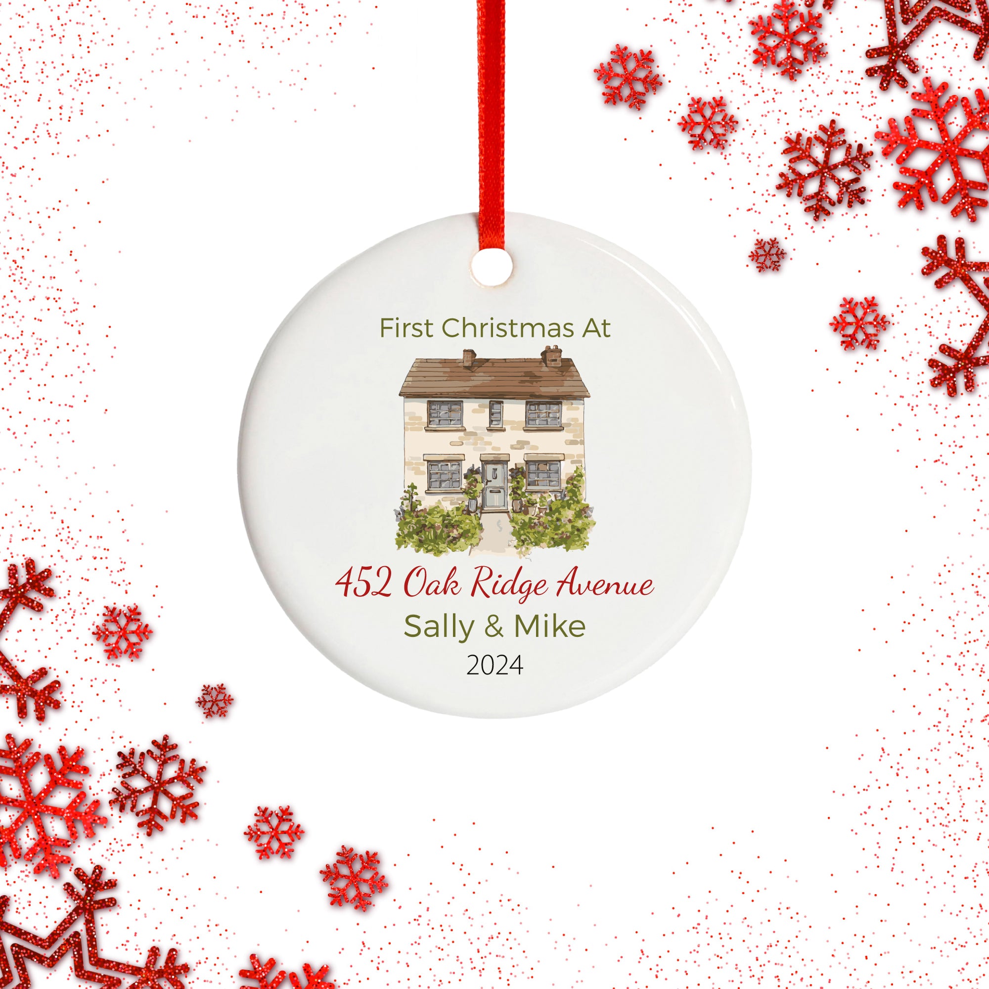 First Christmas Married Ceramic Ornament