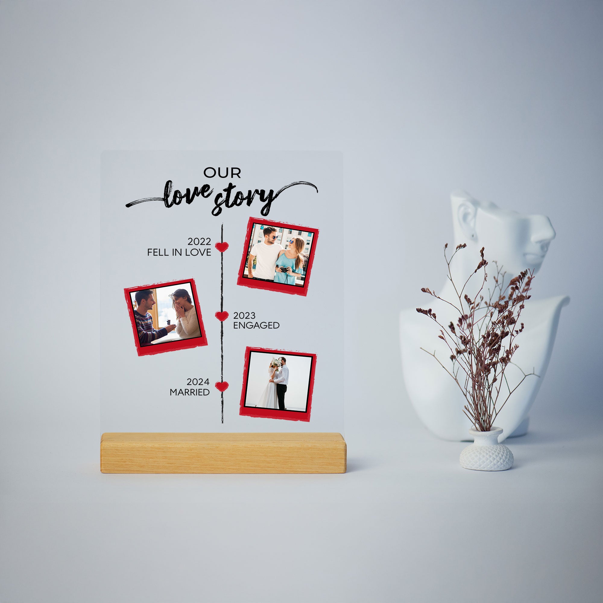 Our Love Story Acrylic Plaque Anniversary Gift