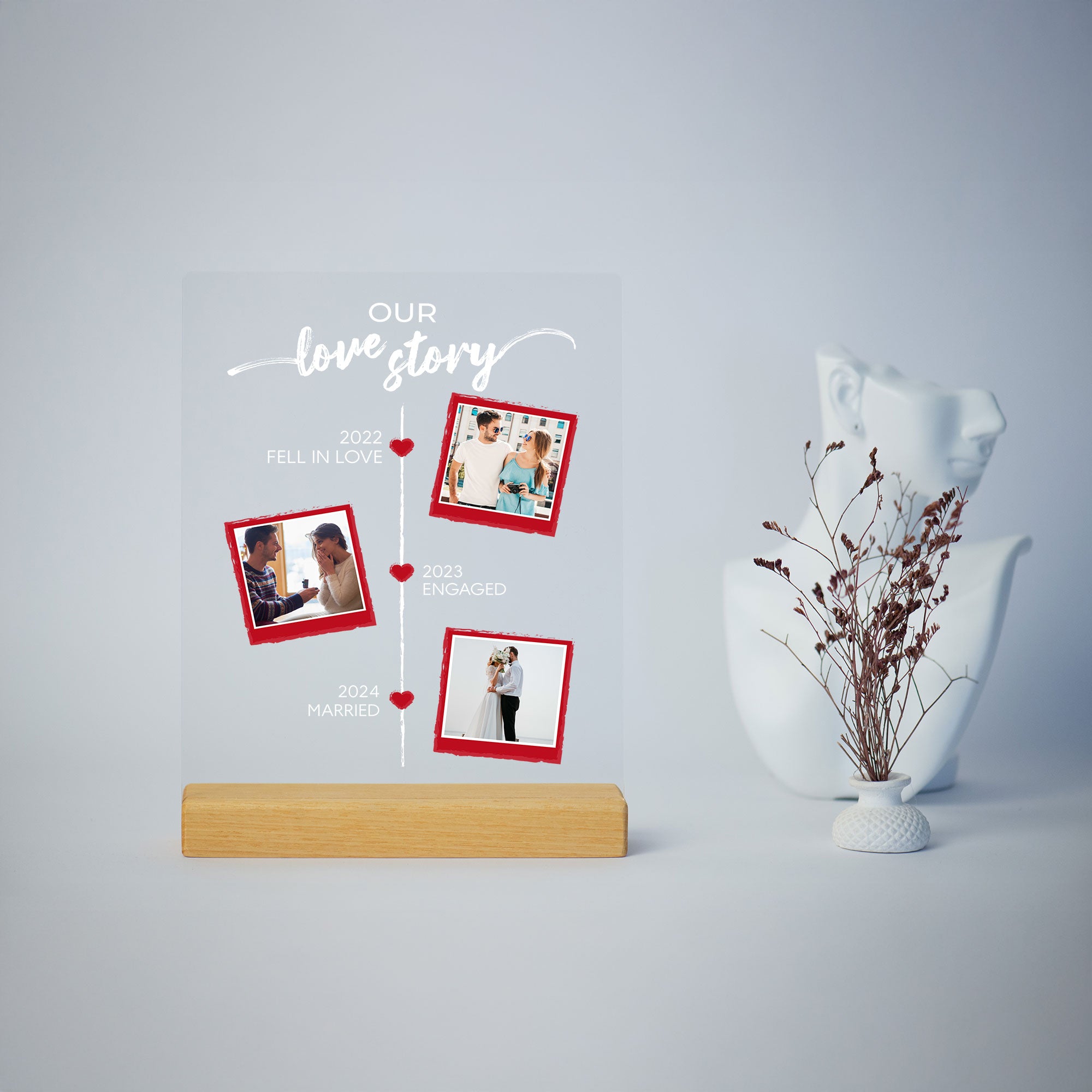 Our Love Story Acrylic Plaque Anniversary Gift