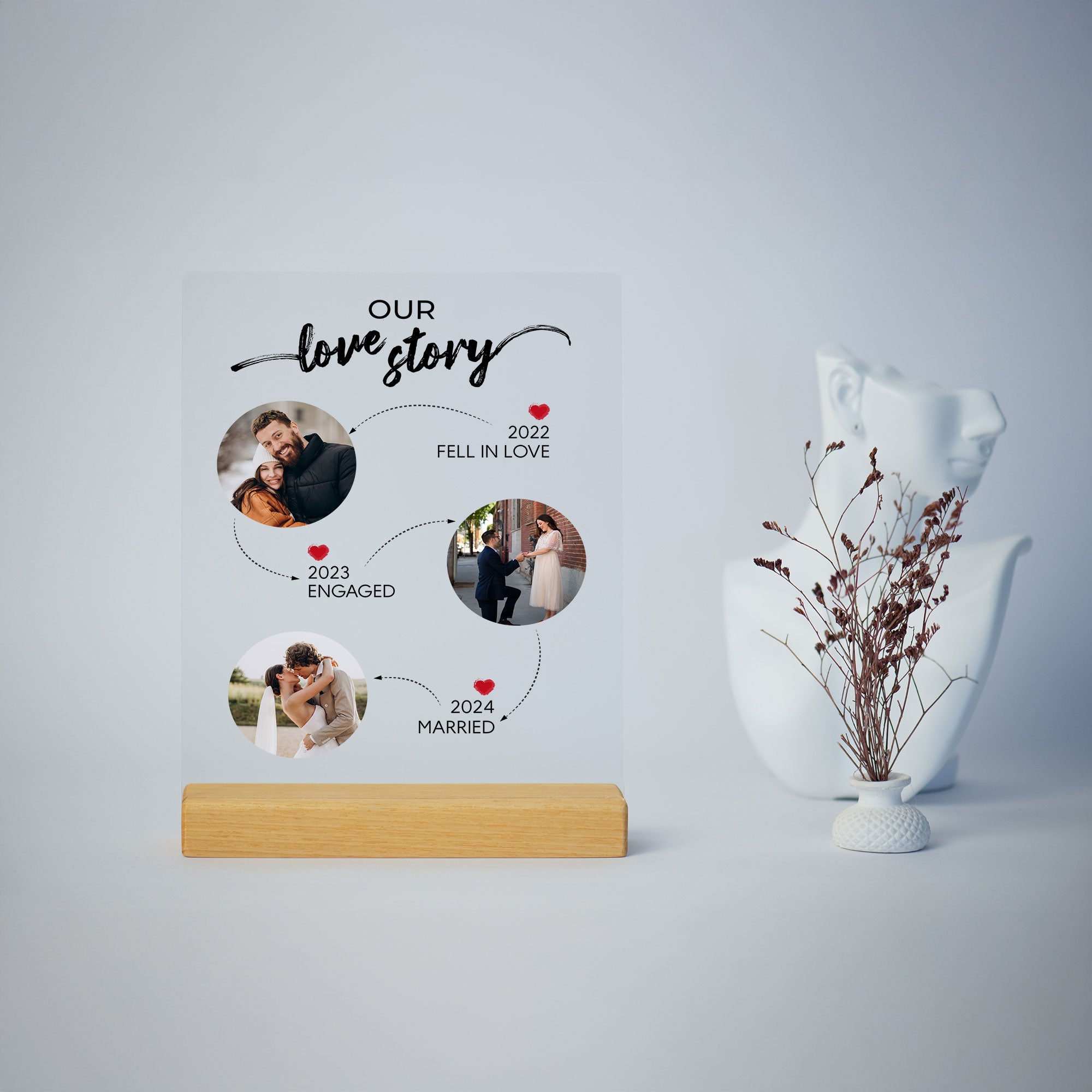 Our Love Story Acrylic Plaque Anniversary Gift
