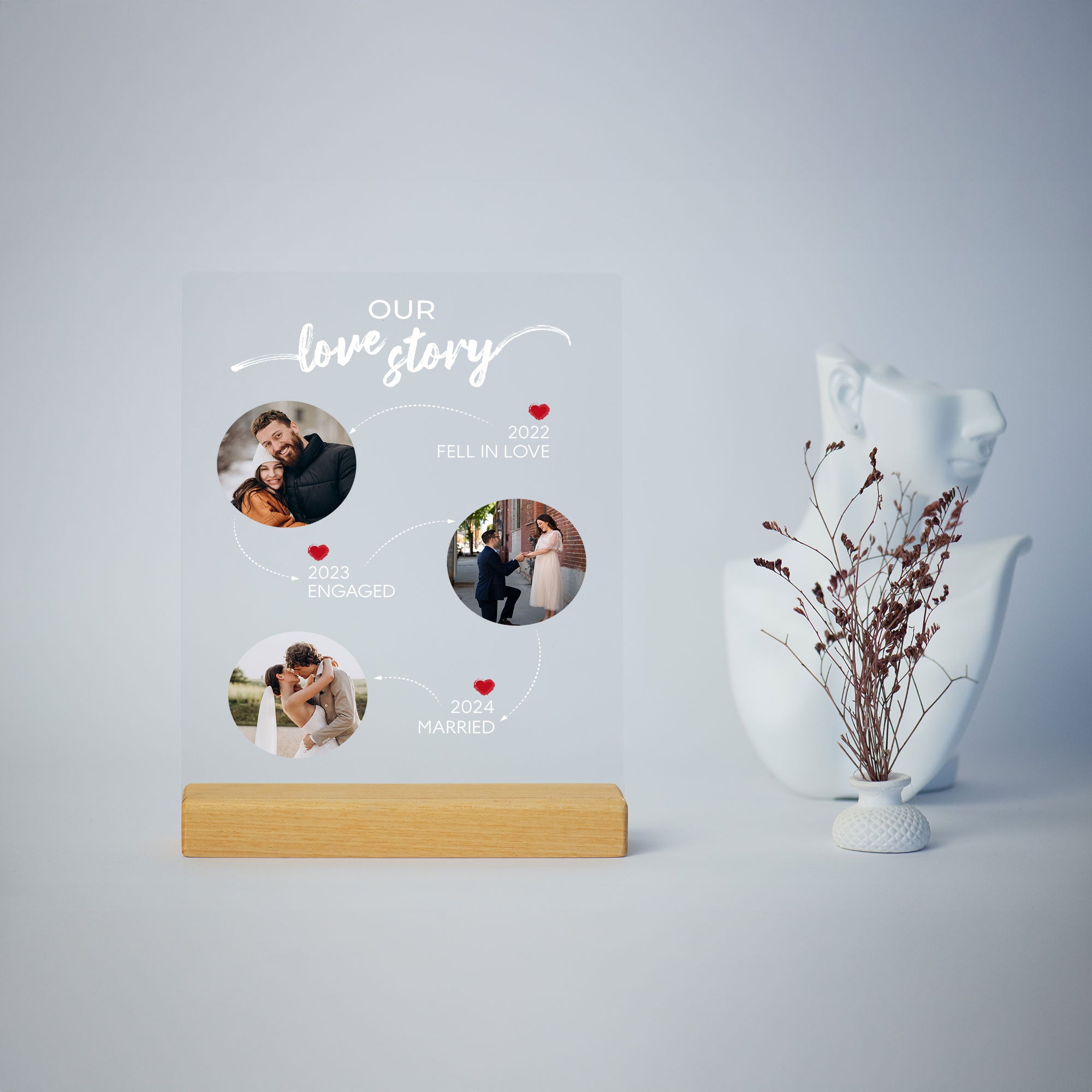 Our Love Story Acrylic Plaque Anniversary Gift