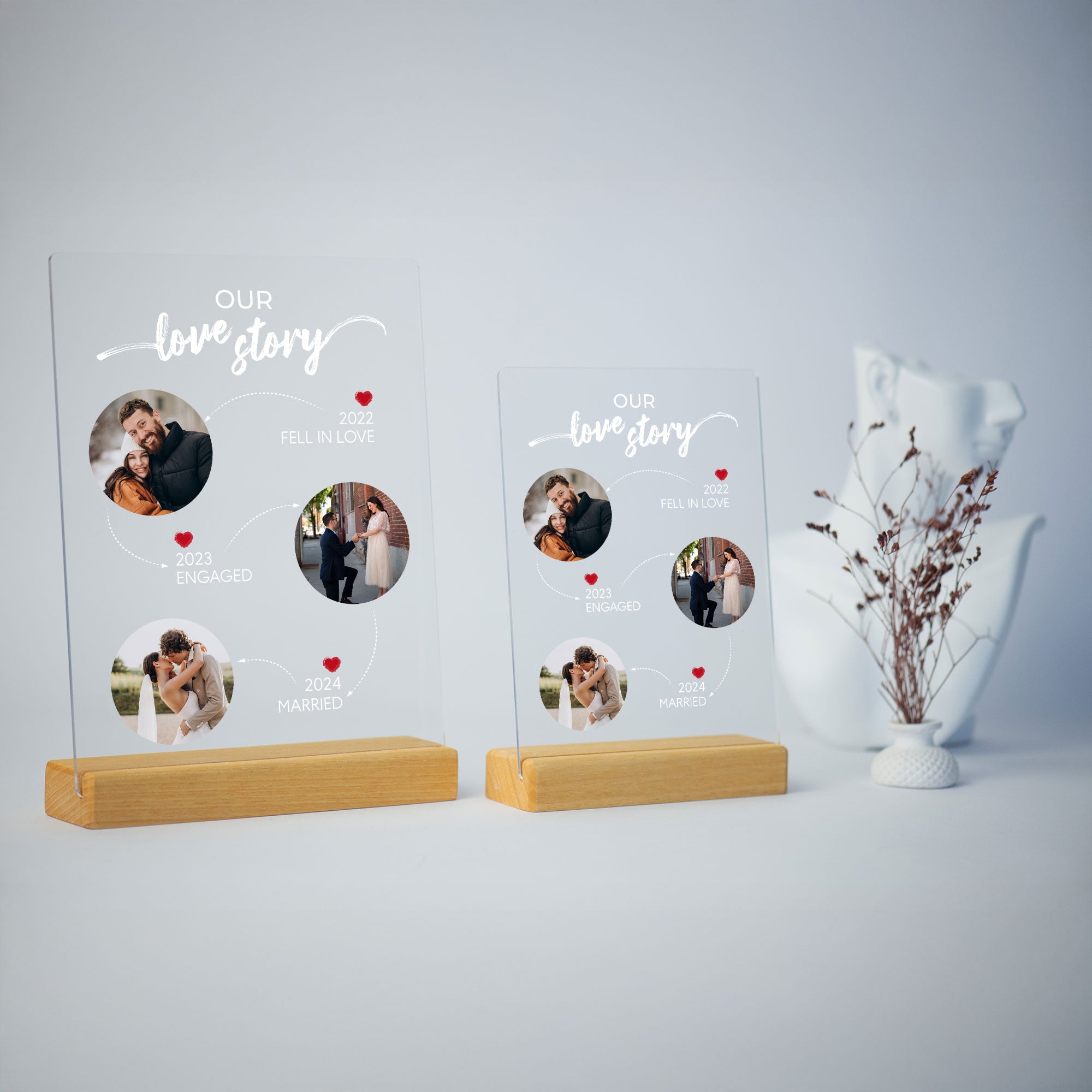 Our Love Story Acrylic Plaque Anniversary Gift
