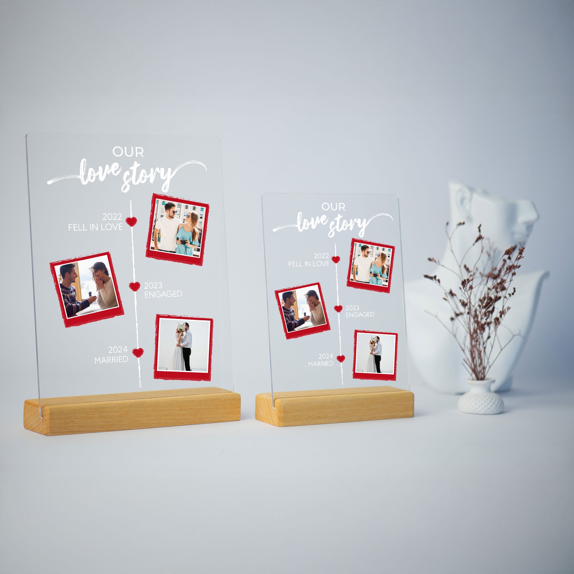 Our Love Story Acrylic Plaque Anniversary Gift