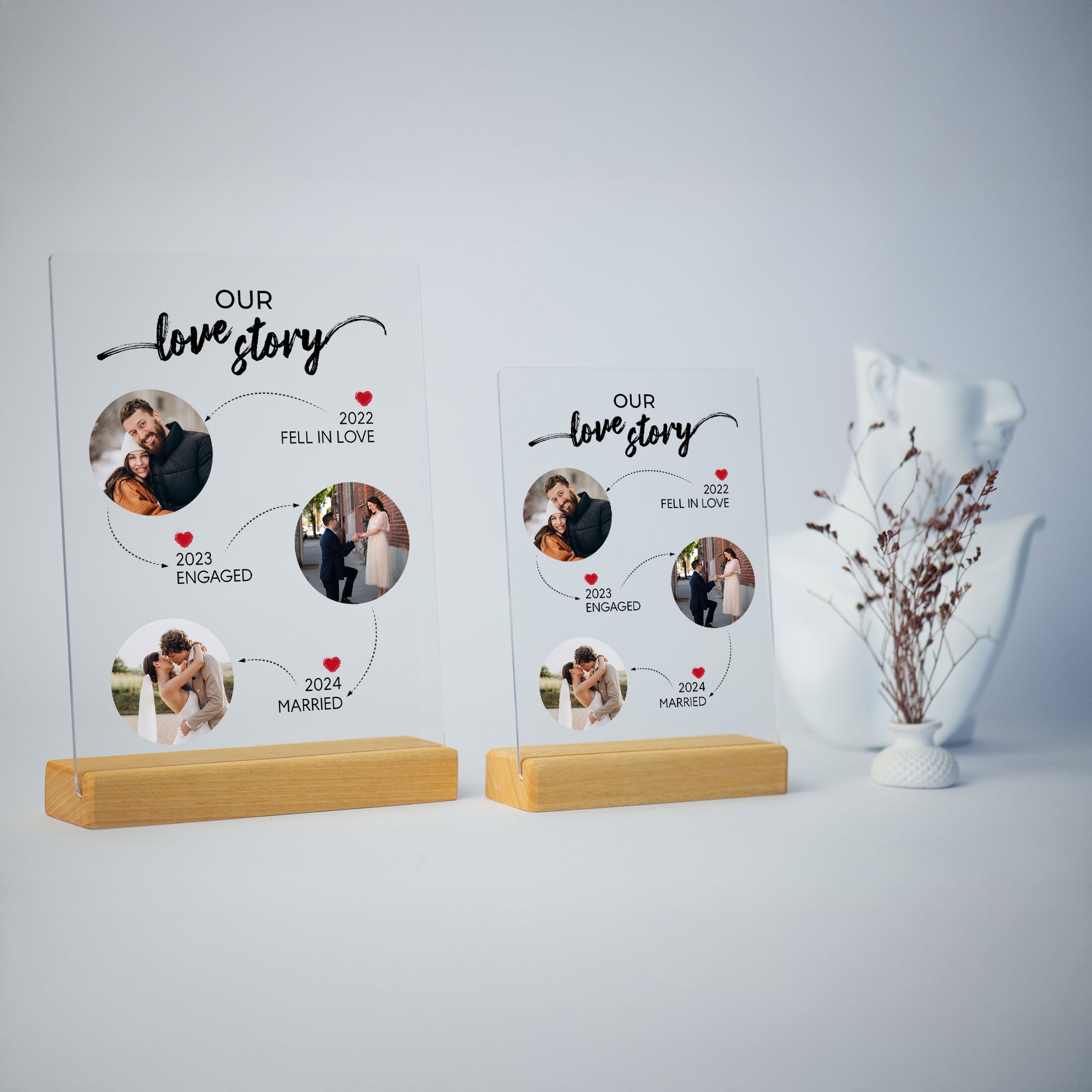 Our Love Story Acrylic Plaque Anniversary Gift