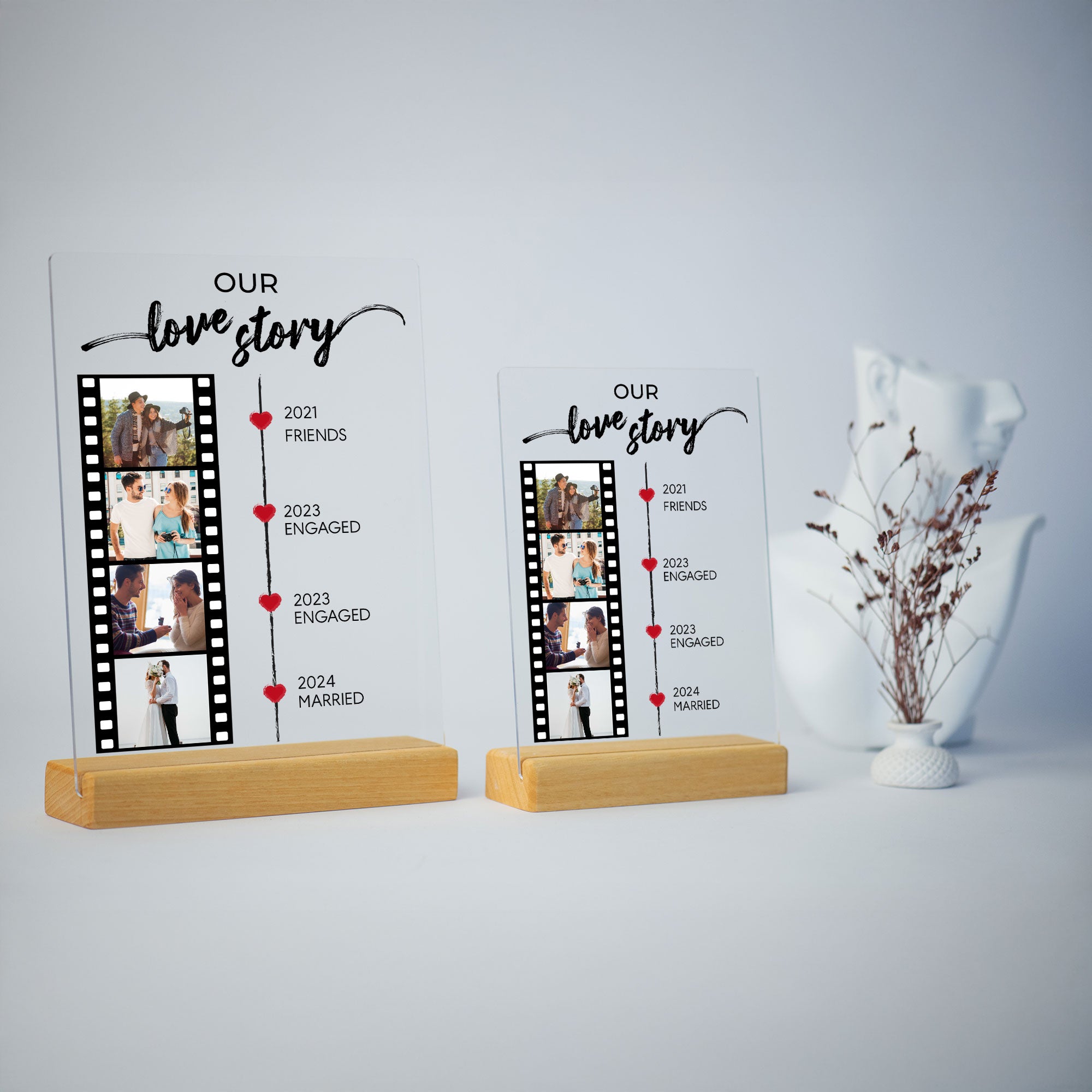 Our Love Story Acrylic Plaque Anniversary Gift