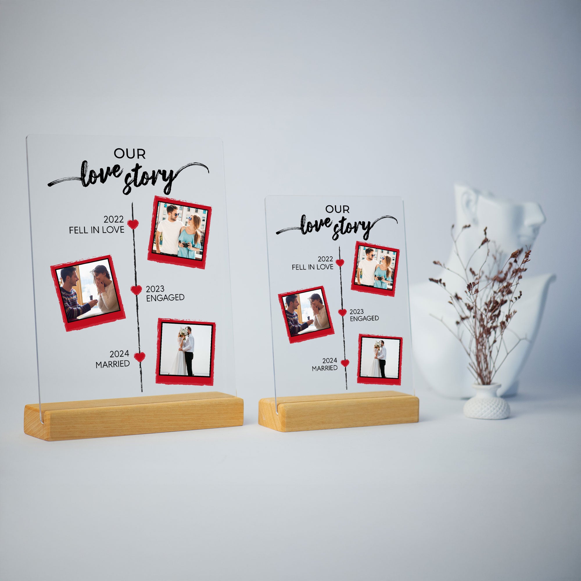 Our Love Story Acrylic Plaque Anniversary Gift