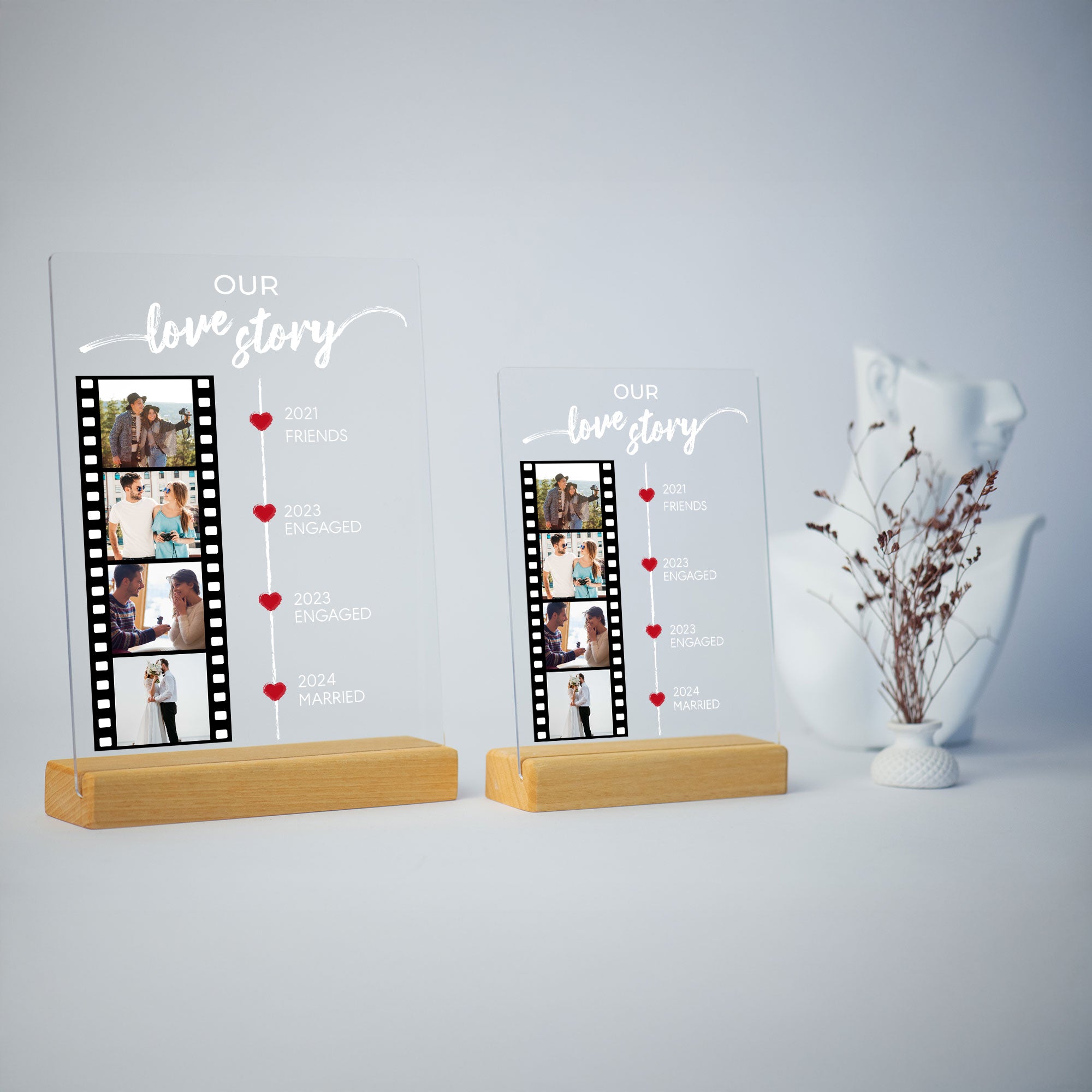 Our Love Story Acrylic Plaque Anniversary Gift