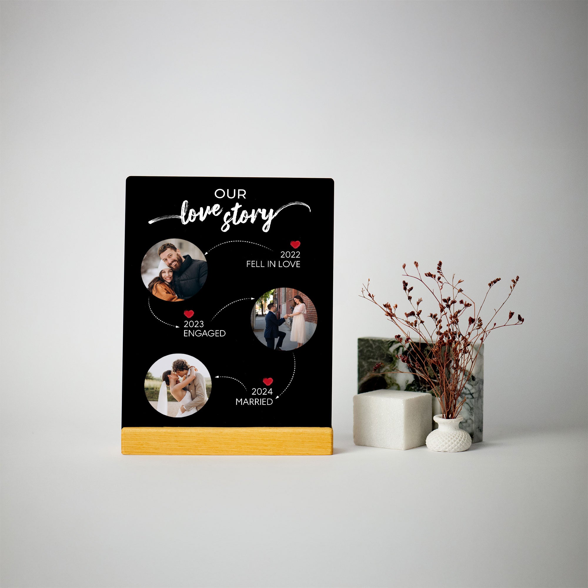Our Love Story Acrylic Plaque Anniversary Gift