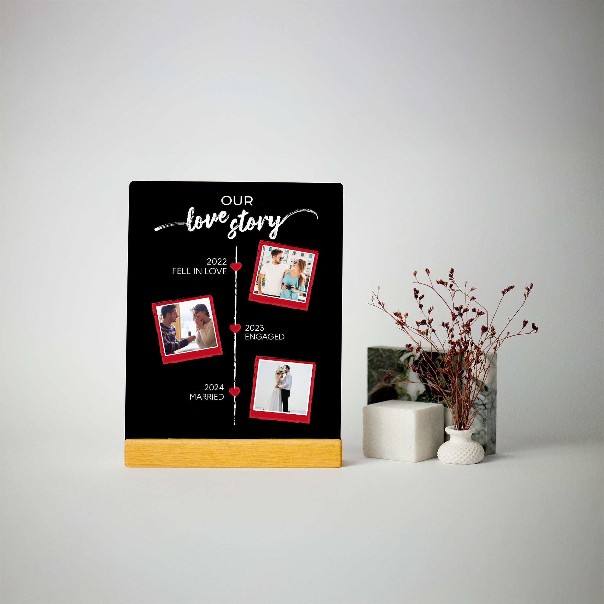 Our Love Story Acrylic Plaque Anniversary Gift