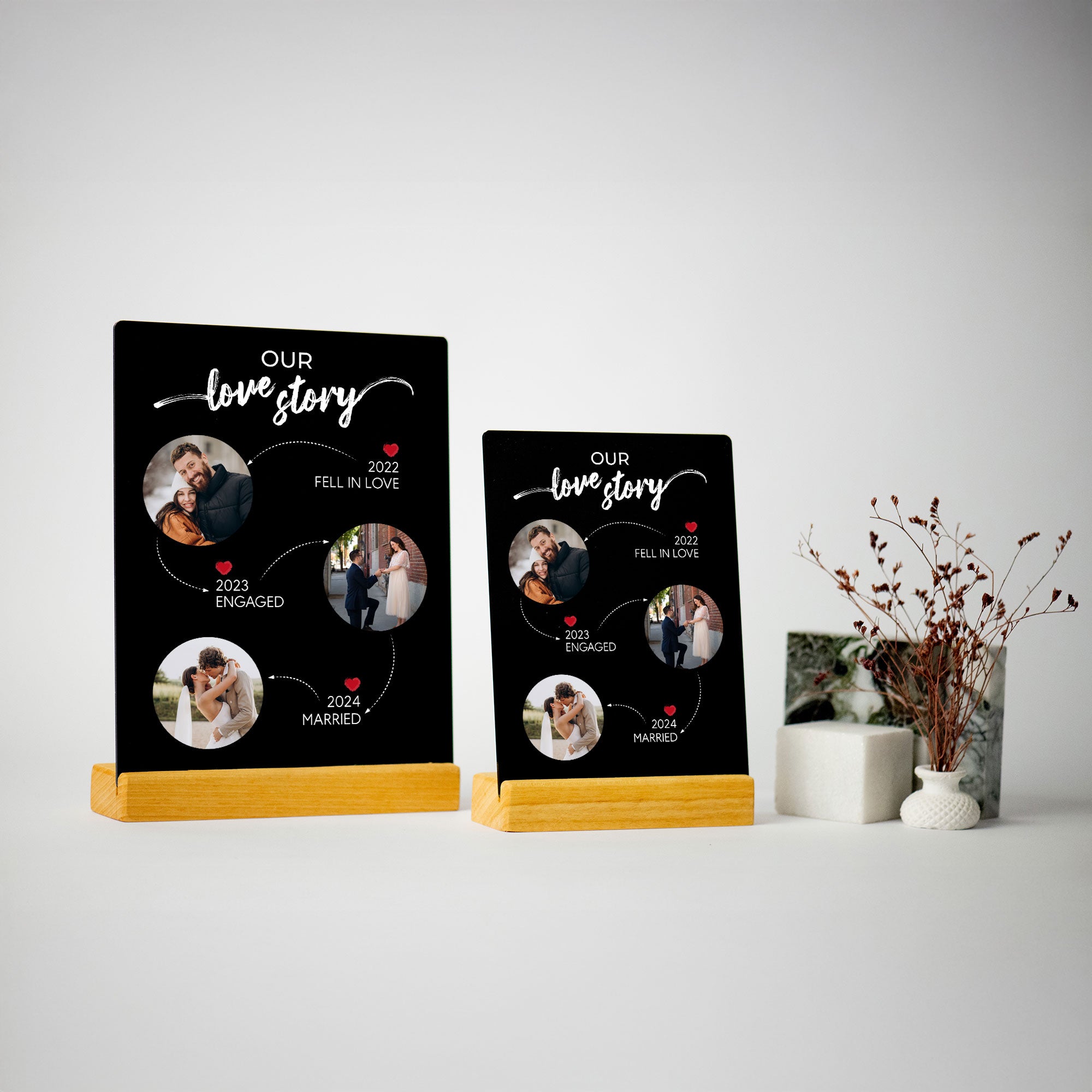 Our Love Story Acrylic Plaque Anniversary Gift